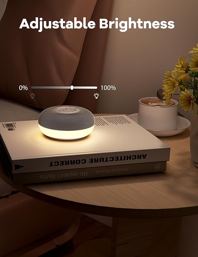 Portable Sound Machine, Long Battery with Loud Bluetooth Speaker, 39 Special Soothing Sounds, White Noise Sound Machine for Sleeping