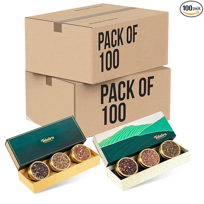 Teaniru, Gourmet Tea Collection – Pack of 100 | 6 Flavored Loose Leaf Tea Set | Gourmet Tea Gift Sets | Corporate Gifting & Bulk Gifts | Thanks Giving - Bloomnest