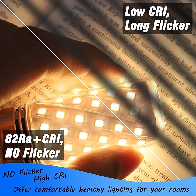 E12 100W Equivalent Led Candelabra Bulbs, E12 12W Led Candle Light Bulbs T6 C7 1200lm, 2700k Soft Warm White E12 Base Chandelier Pendant Ceiling Fan Bulbs, Non-Dimmable, 4Pack - Bloomnest