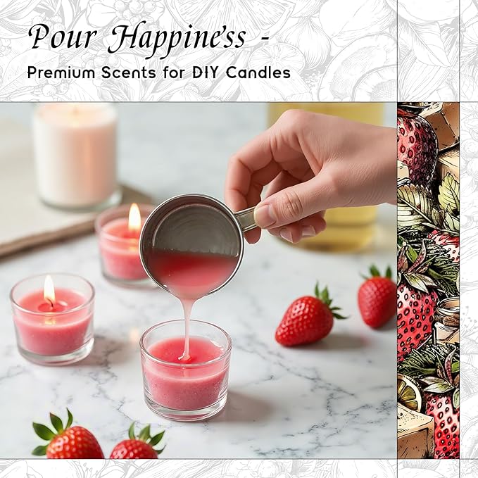 HIQILI Strawberry Fragrance Oil for Diffuser Use, Great for Candle, Soap, Body Butter Making, DIY Fruity Scent Perfume - 5.07 Fl Oz HIQILI