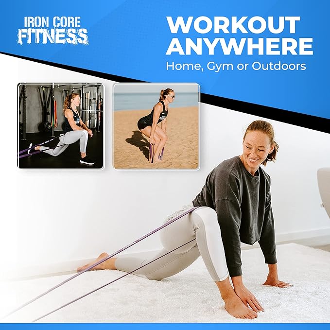 Pull Up Assistance Resistance Bands - Long Loop Power Bands for Men and Women - Strength Power Flexibility Training at Home & Gym - Ebooks & Workout Chart Included by Iron Core Fitness - Bloomnest