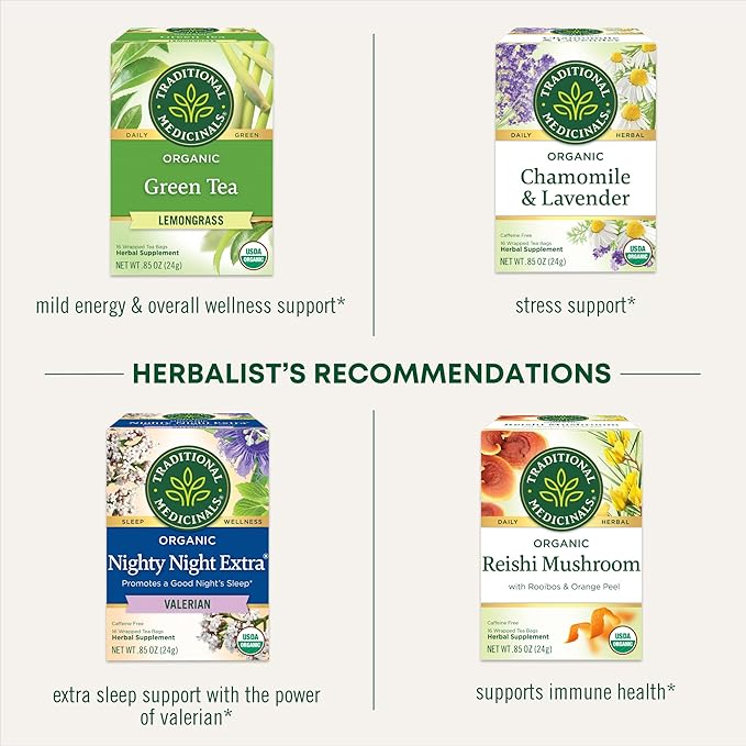 Traditional Medicinals Tea, Organic Cup of Calm, Calming & Relaxing with Chamomile Mint, 16 Tea Bags - Bloomnest