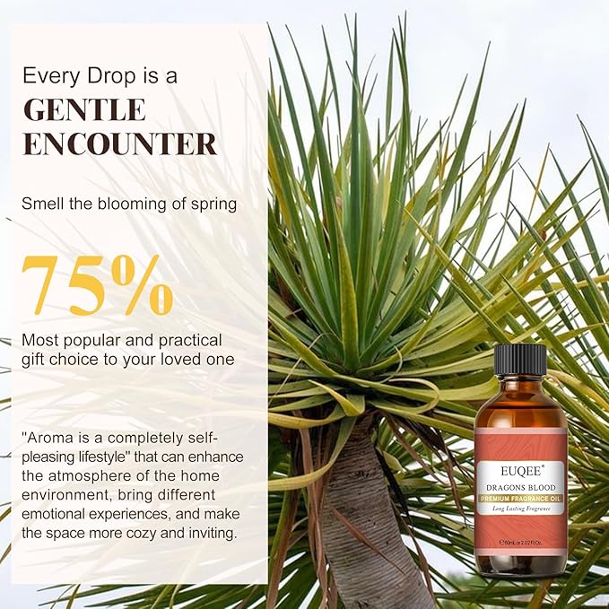 EUQEE Dragons Blood Fragrance Oils, 60ml Scent Essential Oils with Glass Dropper for Diffusers, Soap Making, DIY Bath Bombs - 2.02Fl oz - Bloomnest