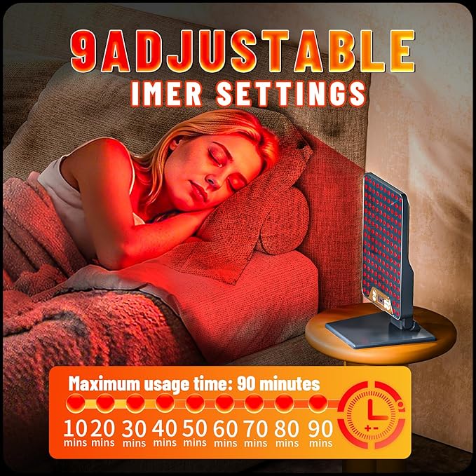 Red Light Therapy Device,Portable LED Red Infrared Light Device with 630nm, 660nm & 850nm Combination Light for Face and Body, 9 Adjustable Timer Settings, Adjustable Angle, Includes Goggles,Black Bloomnest