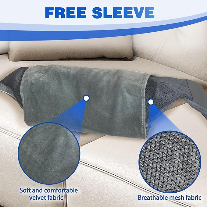 Joyset Shiatsu Neck and Back Massager with Heat,Electric Shoulder Massager for Pain Relief Deep Tissue,3D Kneading Massage with Cloth Cover Easy to Clean Best Gift for Men Women Parents (Gray) - Bloomnest