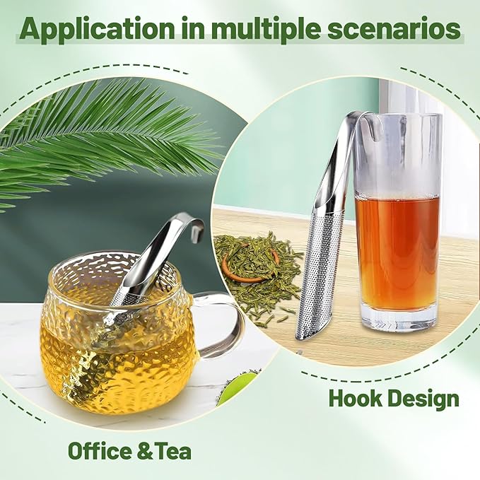 5 Pack Stainless Steel Tea Infuser with Handle, Extra Fine Mesh, 304 Stainless Steel for Loose Leaf Tea, Spices, Seasonings (5 Pack) - Bloomnest