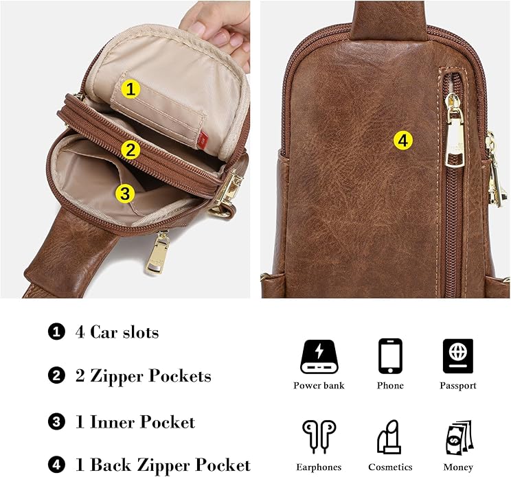 INICAT Small Sling Bag for Women Everyday & Travel Crossbody Bags Lightweight Cross Body Purses Vegan Leather - Bloomnest