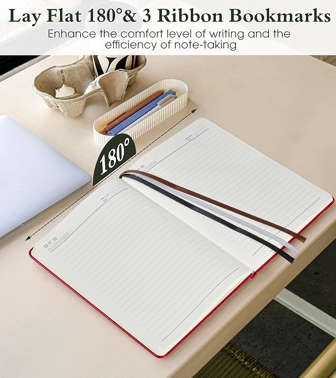 Lined Journal Notebook for Women Men, 160 Pages, A5 Hardcover Vintage Leather Journaling Notebooks for Work, School, Note Taking, Travel, Bible Study,Daily Diary for Writing 5.8"x8.5"(Burgundy) - Bloomnest
