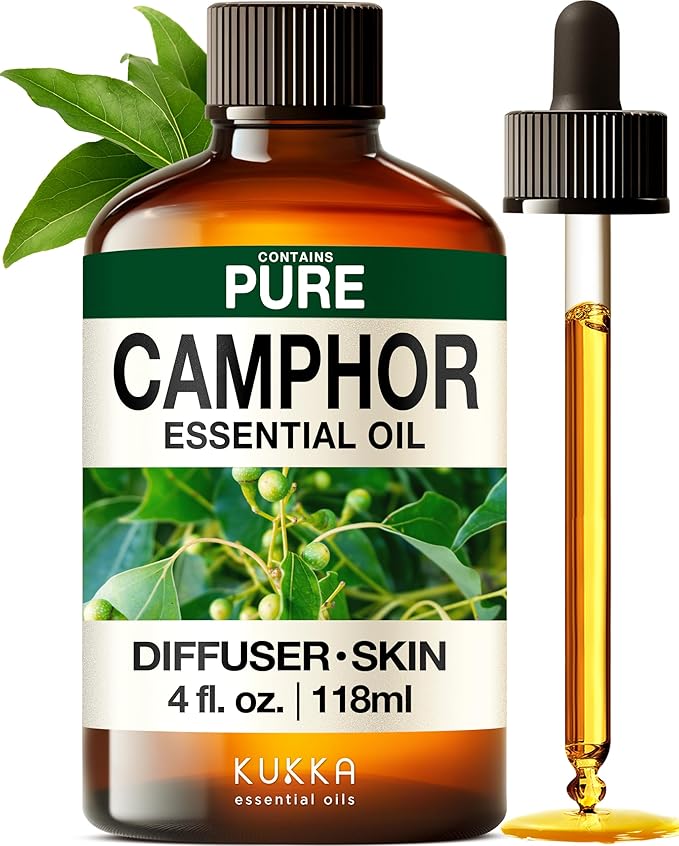 KUKKA Camphor Essential Oils - 4 Fl Oz - for Hair, Skin, Diffuser, Aromatherapy & DIY Soap Making Scent - Bloomnest