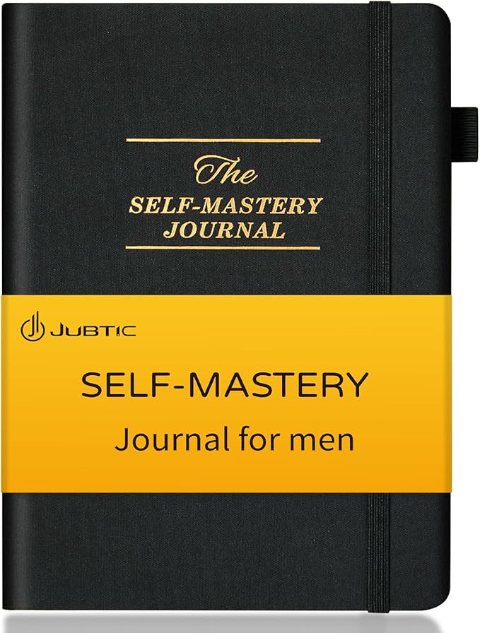 JUBTIC Self-Mastery Journal for Men - Gratitude Journal for Daily Reflection, Positivity and Self - Care and Reflection - Guided Manifestation Journals - Goal Journal for Women & Men(Black) - Bloomnest