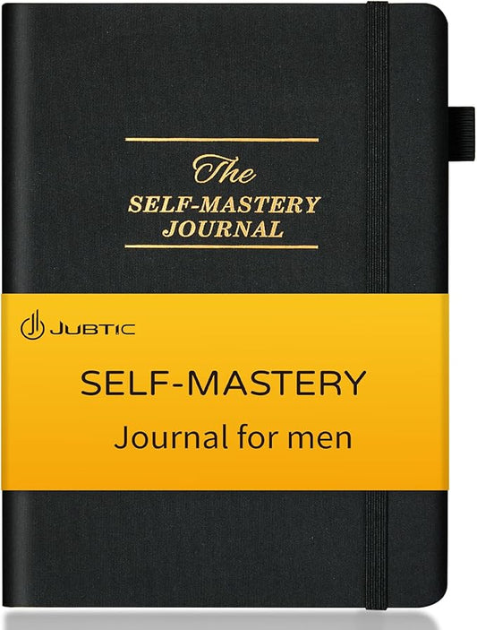 JUBTIC Self-Mastery Journal for Men - Gratitude Journal for Daily Reflection, Positivity and Self - Care and Reflection - Guided Manifestation Journals - Goal Journal for Women & Men(Black) - Bloomnest