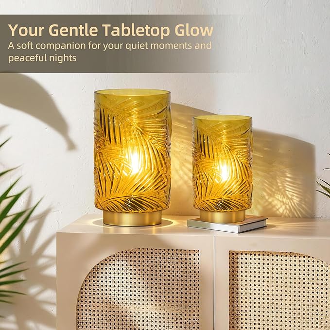 Battery Operated Table Lamp, Cordless Lamps for Home Decor, Battery Powered Nightlight with LED Bulb with Timer, Decorative Lights for Living Room Bedroom Tabletop Entryway Centerpiece Gift(S Yellow) - Bloomnest
