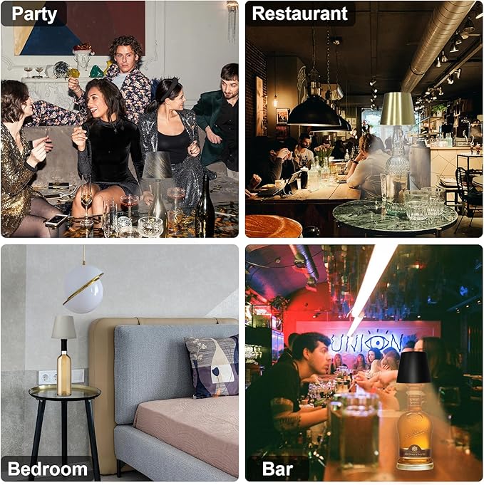 Wireless Bottle Lamp-Christmas Wine Bottle Lights with Touch Dimming,3 Color Temperatures Table Lamps, Rechargeable LED Lamp Shade for Home, Bar, Restaurants and Outdoor Use - Bloomnest