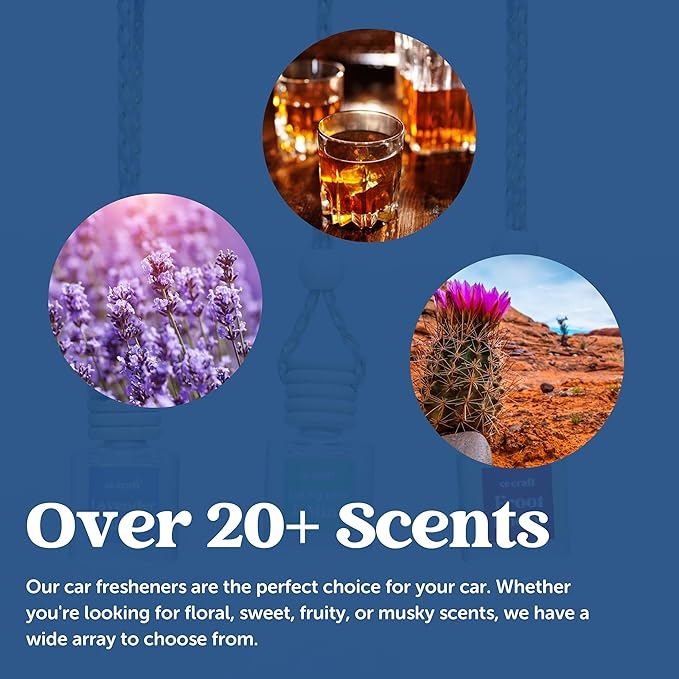 CANDECraftCo Car Air Hanging Fragrance Oil, Car Auto Freshener for Essential Oils, Scents Fragrance Aromatherapy Automobile Diffuser, Long Lasting (Birthday Cake) - Bloomnest