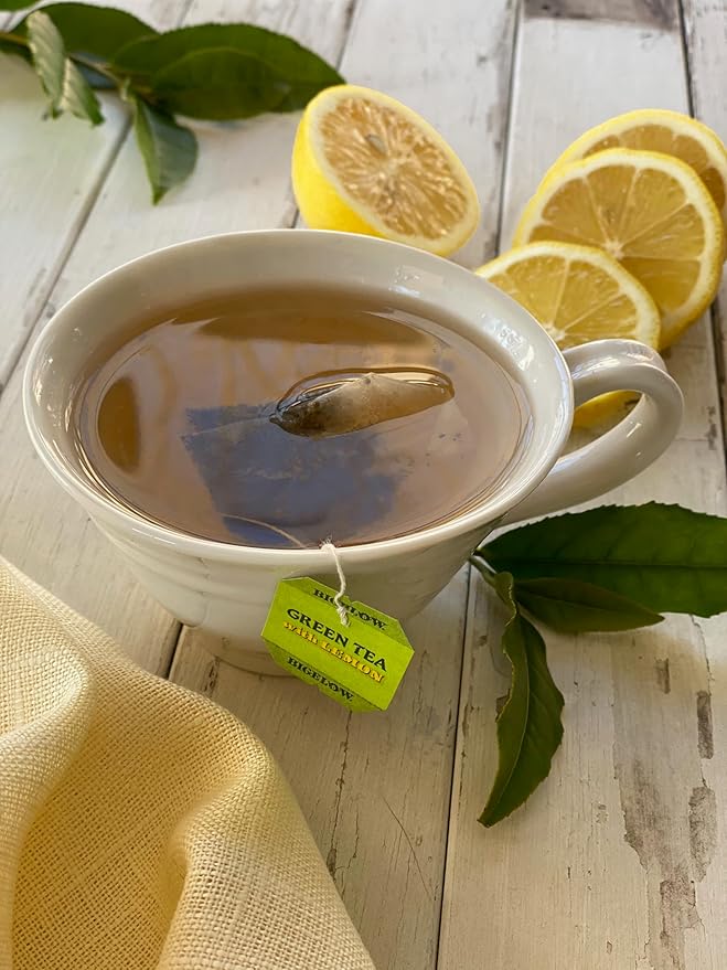 Bigelow Tea Green with Lemon Tea Bags, Caffeinated, 20 Count, Pack of 6 - Bloomnest