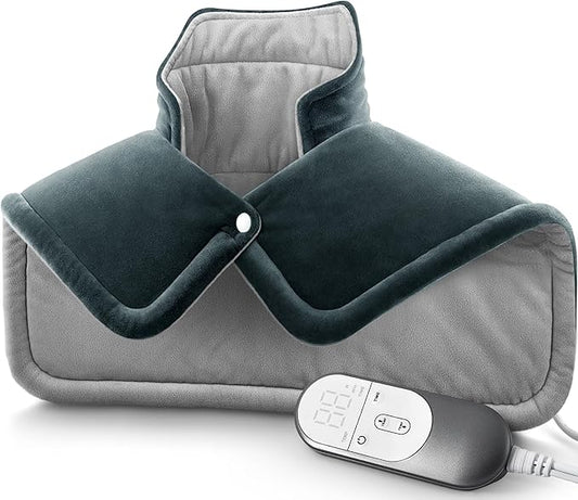 Neck Heating Pad Gifts for Dad, Men, XL Weighted Shoulder Heat Pad, Back Pain Relief Heat Pads, Gifts for Mom, Women and Christmas, Birthday, Mother's Day, Fathers Day Warm Gifts, 23'' x 17'' - Bloomnest