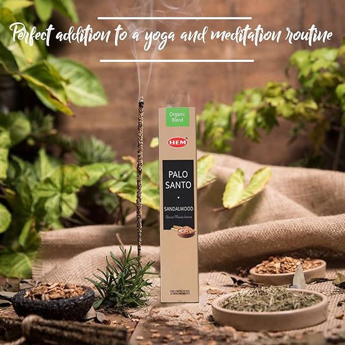 Hem Assorted Incense Sticks Variety 6 Packs x 15 GMS - Aromatherapy Insence for Air Purifier,Insents Stick Gift Set, Perfect for Meditation and Relaxation (Palo Santo) BluSpirits