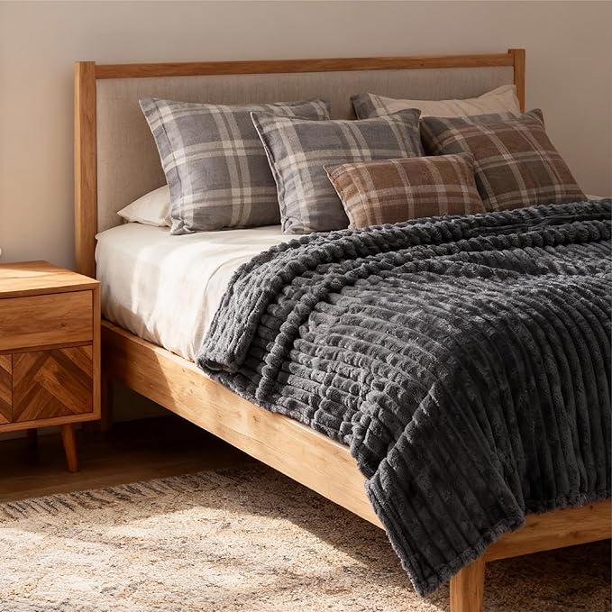 Bedsure GentleSoft Grey California King Size Blanket for Bed - Cozy Soft Blankets for Women, Cute Large Throws for Girls, 102x96 Inches - Bloomnest