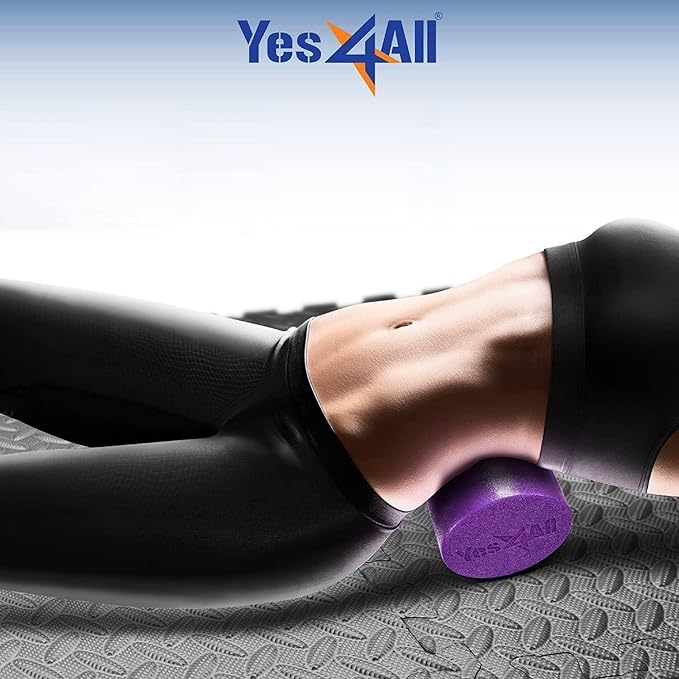 Yes4All Medium Firm Round PE Foam Roller 12, 18, 24, 36 Inches for Pilates, Yoga, Stretching, Balance & Core Exercises - Bloomnest