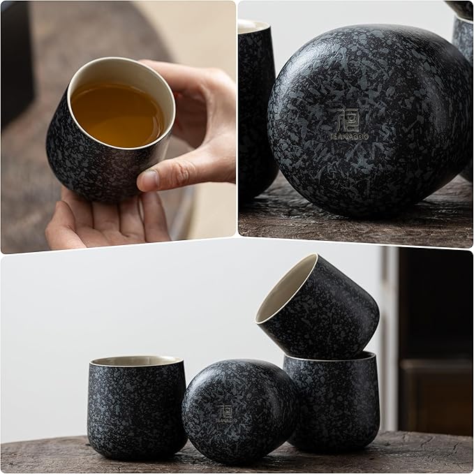 TEANAGOO Japanese Tea Set, Chinese Tea Sets, Porcelain Japanese Tea Cups, Chinese Gongfu Tea Set, Asian Tea Set for Adults, Japanese Teapot Set, 1 Teapot (700ml/25oz) + 6 Tea Cups(205ml/7.2oz), U1 - Bloomnest