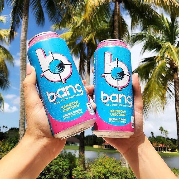 Bang Energy Rainbow Unicorn, Sugar-Free Energy Drink, 16 Fl Oz (Pack of 12) - Packaging May Vary - Bloomnest