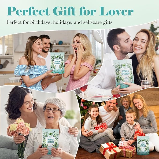 W&E Choice Shower Steamers Aromatherapy 18 Pcs- Shower Bombs Birthday Gifts for Women, Eucalyptus Mint Essential Oils for Daily Relaxation & Stress Relief, Christmas Gift for Women, Mom, Wife - Bloomnest