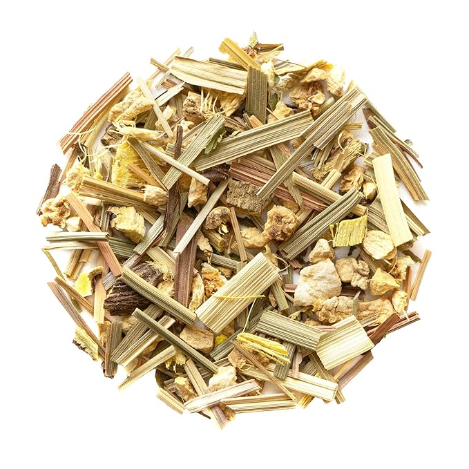 Heavenly Tea Leaves Organic Lemon Ginger, Loose Leaf Herbal Tea, 4 oz. (Approx. 50 Cups of Tea) - Naturally Caffeine Free, Perfect Hot or Iced! - Bloomnest