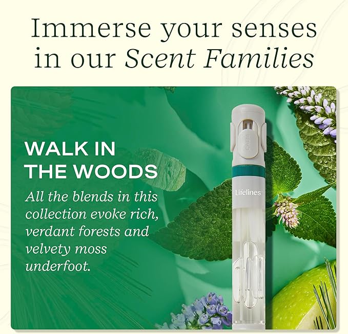 Lifelines Pen Diffuser, Walk in the Woods - 1mm Black Ballpoint Pen with Scented Essential Oil Blends – Aromatherapy Diffuser & Sensory Immersion Diffuse Aroma As You Write - Bloomnest