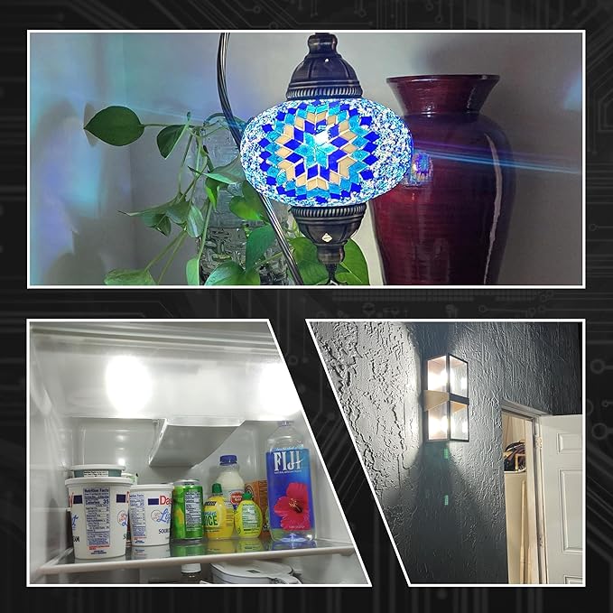 E14 European Base LED Bulb 4W Equivalent 40W Daylight White 6000K 450lm AC100V-265V T6 C7 E14 Candelabra Bulb for Turkish Persian Mosaic Lamp Pendant Refrigerator Bulb Wall Sconces,Non-Dimmable,3 Pack - Bloomnest