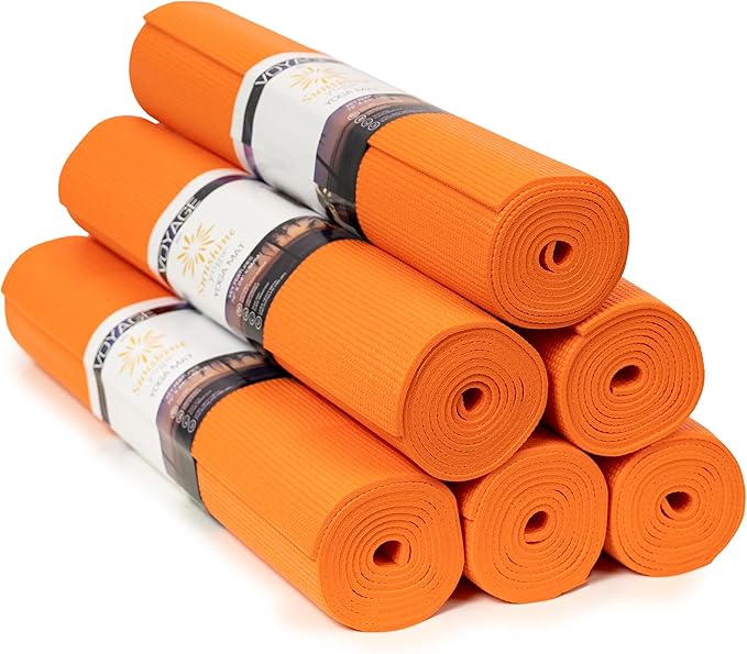 Sunshine Yoga Voyage Yoga Mat, 6 Pack, 72" x 24" Professional Studio and Gym Bulk Yoga Mats, 5mm Thick, Durable, Anti-Tear, Non Slip Fitness and Exercise Mats - Bloomnest