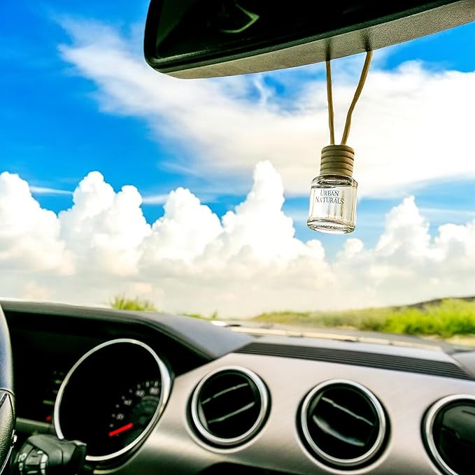 Urban Naturals Car Air Freshener Diffuser Dreaming of White Tea Scent, Hotel Scents Collection, Strong Long Lasting Aroma Made in USA, Hanging Oil Diffuser + Vent Cip Car Accessories (3 Pack) - Bloomnest