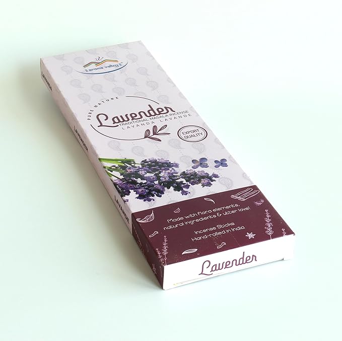 Lavender Incense Sticks - Traditional Handcrafted Masala Incense - 40 to 50 Sticks Approx. AromaValley