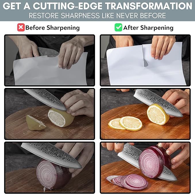 ORIGINAL ADJUSTABLE ROLLING KNIFE SHARPENER KIT: Adjustable Height, 30 Angle Options, 5 Removeable Whetstone Plates, Leather Strop with Travel Case - Kitchen Knife Sharpener - Bloomnest
