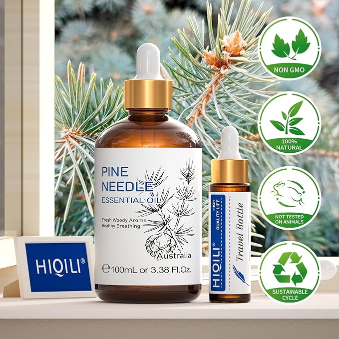 HIQILI 100ML Pine Essential Oil,100% Pure Natural Premium Quality, for Diffuser Skin Candle Making - 3.38 Fl Oz - Bloomnest