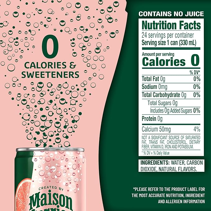 Maison Perrier Forever Grapefruit Flavored Sparkling Water, 11.15 Fl Oz Cans, 8 Count, 3 Pack - Bloomnest