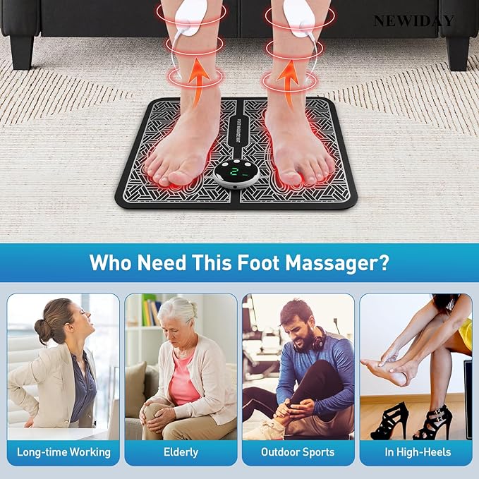 Phixnozar TENS & PMS,Transcutaneous Electronic Nerve Stimulator, EMS Foot Massage for Muscle Relaxation, LCD Display Screen - Bloomnest