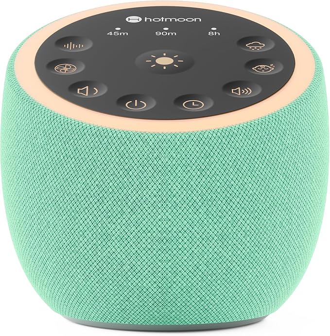 Hotmoon Sound Machine with 40 High-Fidelity Sounds, White Noise Sound Machine with Memory Functions, 8 Color Night Light, USB Power Supply, for Sleep & Noise Reduction Sleep Aid, Plug-in - Bloomnest