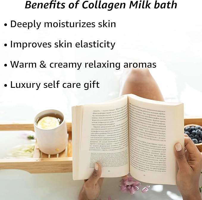 Creamy Coconut Collagen Milk Bath Soak Powder Moisturize & Soften Skin – Vanilla Jasmine Luxury Spa Bubble Bath Salt Mother's Birthday Christmas Relaxation Gifts for Women Perfect Stocking Stuffers - Bloomnest