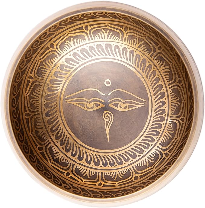 Tibetan Singing Bowl Set - Easy To Play Authentic Handcrafted For Meditation Sound Chakra Yoga Healing 4 Inches By Himalayan Bazaar (Gold & Turquoise)