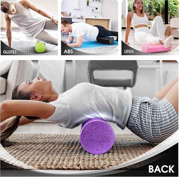 Yes4All High-Density EPP Round Back Roller Foam, Exercise Foam Roller for Yoga, Pilates & Stretching - 12, 18, 24, 36 inch - Bloomnest