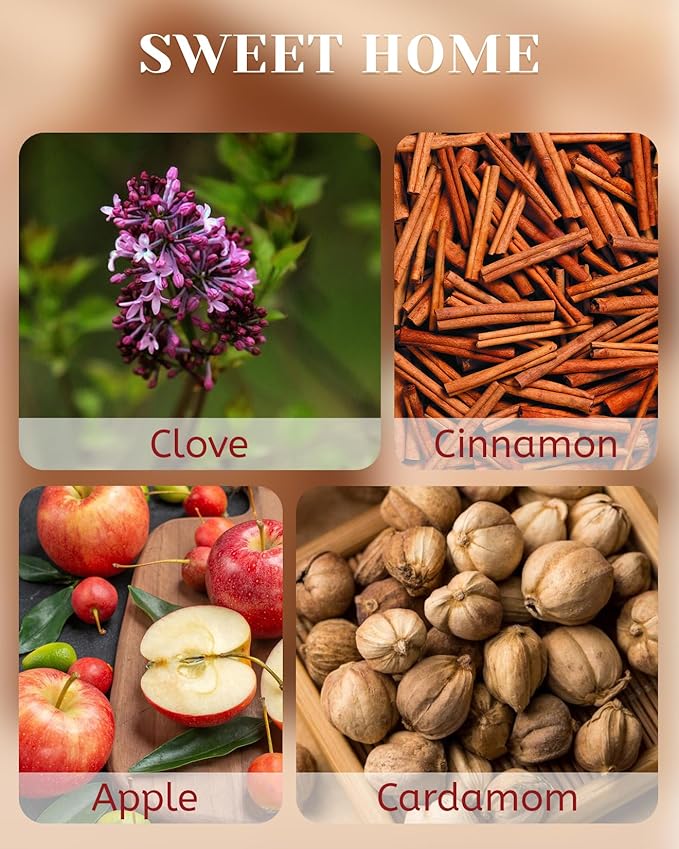 M&SENSE Cinnamon Apple Holiday Candles for Home Scented, 18oz 100 Hours Large Christmas Candle Soy Wax Cracking Wooden Wick, Aromatherapy Gifts for Housewarming Bedroom, Warm Cozy Winter Decor - Bloomnest