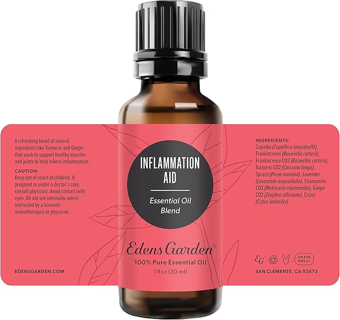 Edens Garden Inflammation Aid Essential Oil Blend- 100% Pure Premium Grade, Undiluted, Natural, Therapeutic, Aromatherapy, The Best for Skin, Face, Humidifiers 30 ml (1 fl oz) - Bloomnest