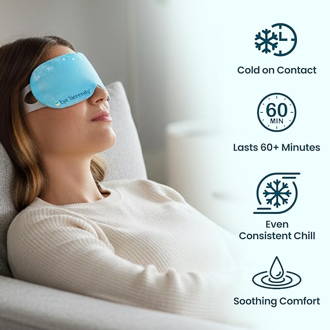 CHILL Cooling Eye Mask – Cold Eye Mask for Puffy Eyes, Cool Eye Compress for Sleep, Ice Eye Mask, Ice Pack for Eyes, Valentines Gifts for Her - Gifts for Women, Wife, Bridesmaids, Bachelorette Party