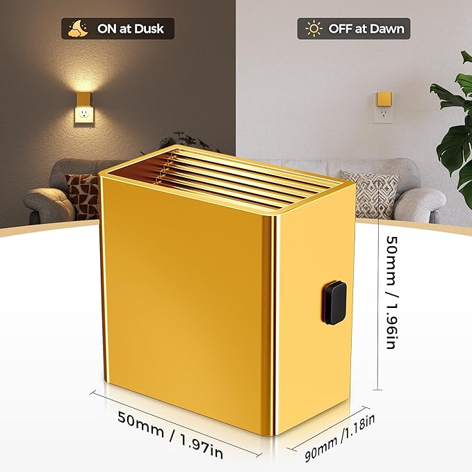 DORESshop LED Night Lights Plug into Wall [2 Pack], Plug in Nightlight, 3 Level Brightness Adjustable Night Light, Dusk to Dawn Sensor, Nightlights for Adults, Bedroom, Bathroom, Hallway, 3000K - Bloomnest