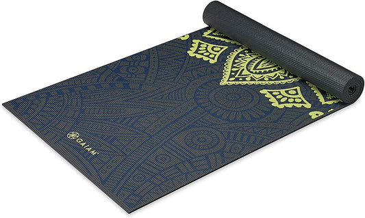 Gaiam Yoga Mat - Premium 6mm Print Extra Thick Non Slip Exercise & Fitness Mat for All Types of Yoga, Pilates & Floor Workouts (68"L x 24"W x 6mm Thick)