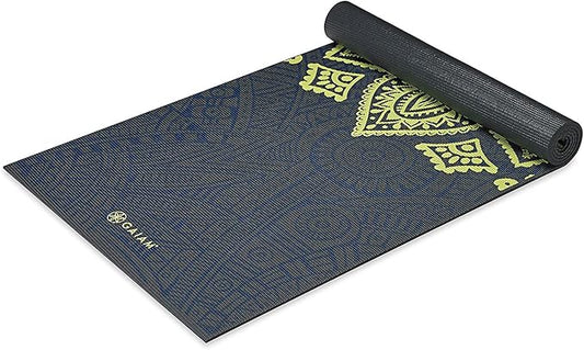 Gaiam Yoga Mat - Premium 6mm Print Extra Thick Non Slip Exercise & Fitness Mat for All Types of Yoga, Pilates & Floor Workouts (68"L x 24"W x 6mm Thick) - Bloomnest