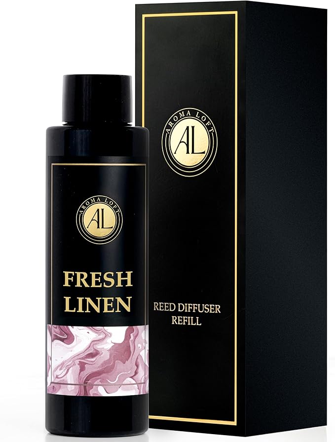 Reed Diffuser Refill, Diffuser Refills Liquid, Air Freshener Oil 4 oz, Fragrance Oil Diffuser (Fresh Linen) - Bloomnest