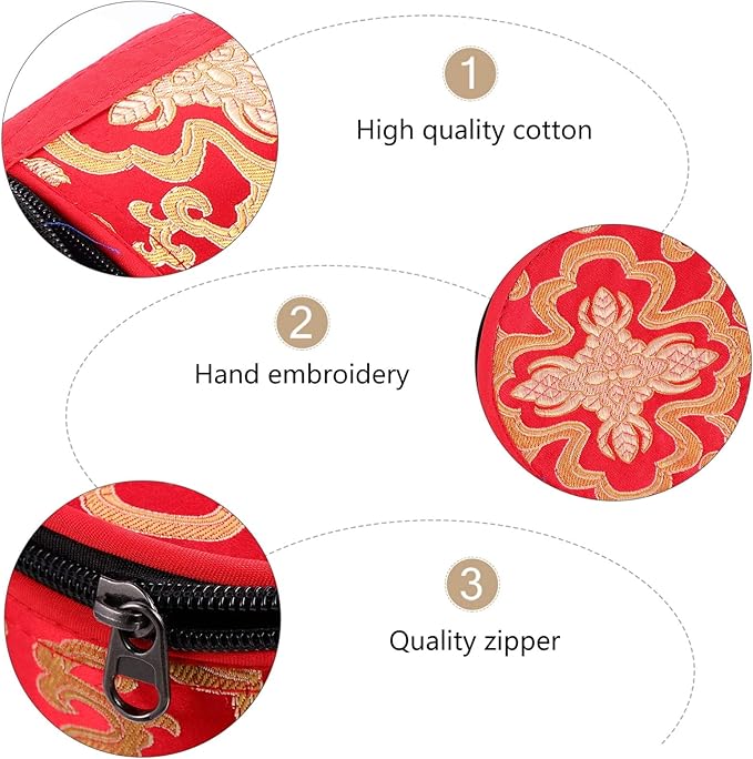 VAKUUM Gift Wrapping Bags Chanting Bowl Travel Bag Tibetan Singing Bowl Case Buddhist Singing Bowl Carry Bag Sound Bowl Holder Case Storage Bag Round Storage Tote Bag Gift Wrap Bags - Bloomnest