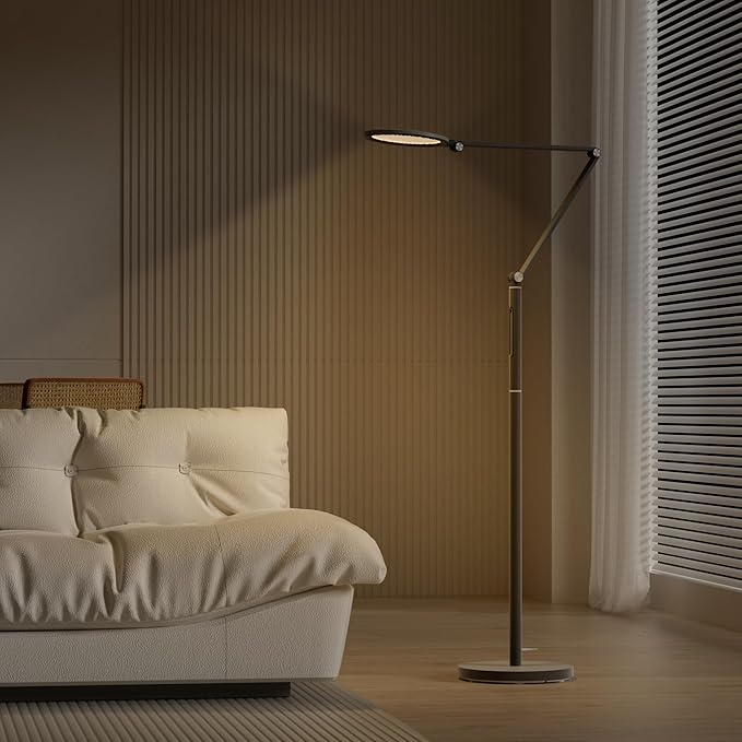 Honeywell LED Floor Lamp - F01BK Sunturalux™ Eye Caring Dimmable Standing Light with Remote,Bright Natural Daylight 5 Colors & 5 Brightness Adjustable Tall Lampara for Home Office Living Room Bedroom - Bloomnest