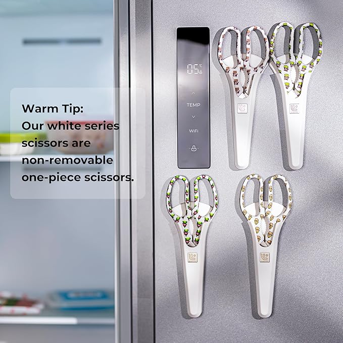 Linoroso Kitchen Scissors Heavy Duty Kitchen Shears with Magnetic Holder Made with Japanese Steel 4034, Multipurpose Ultra Sharp Cooking Scissors for Meat/Vegetables/BBQ/Herbs/Pizza (Graphic,Chili) - Bloomnest
